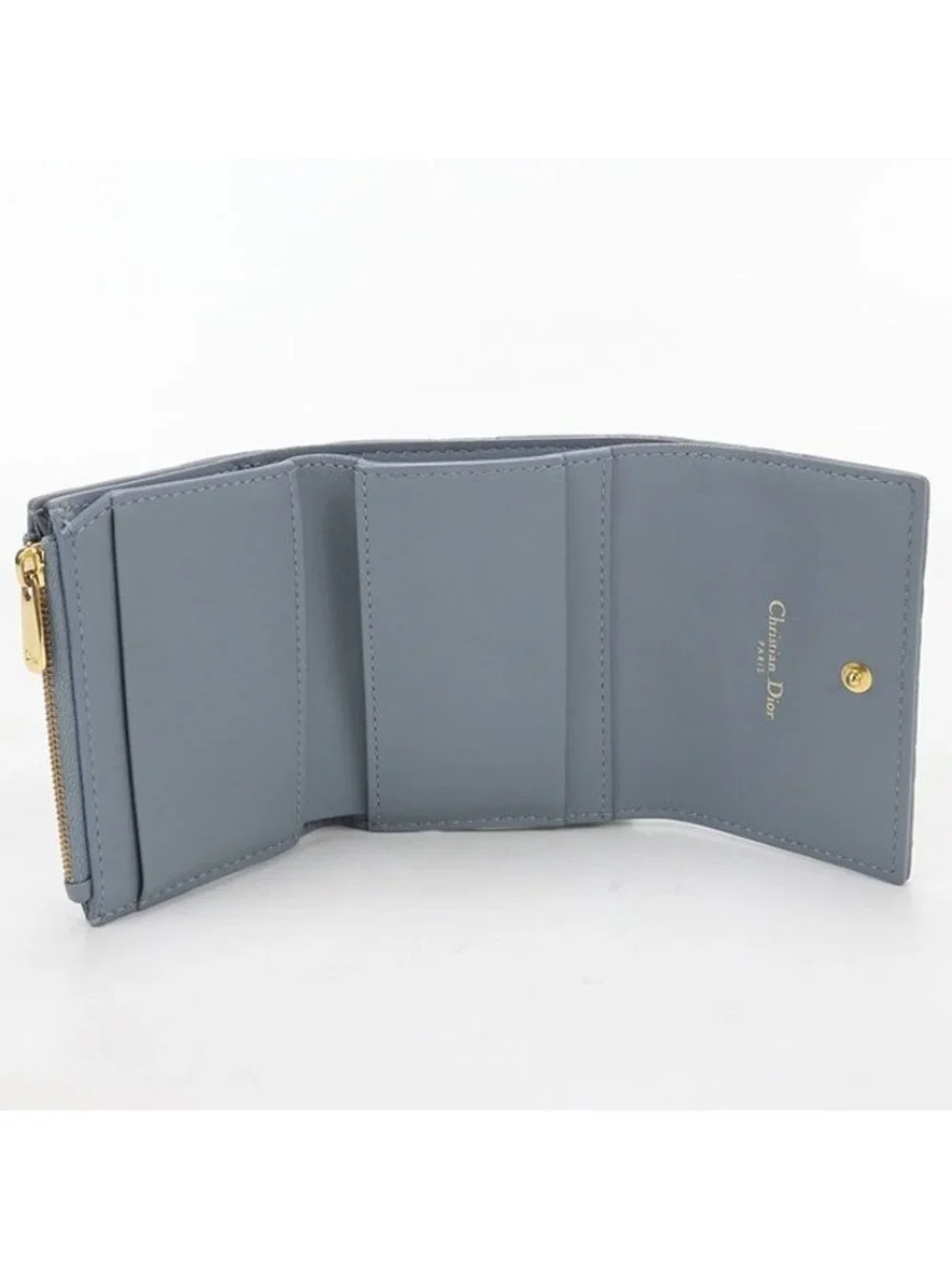 Dior Hibiscus Wallet Caro Trifold Calfskin